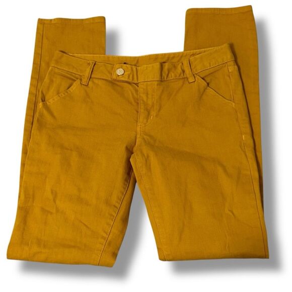 Tory Burch Super Skinny Jeans Mustard Yellow Size 28 US 6 - Picture 3 of 11
